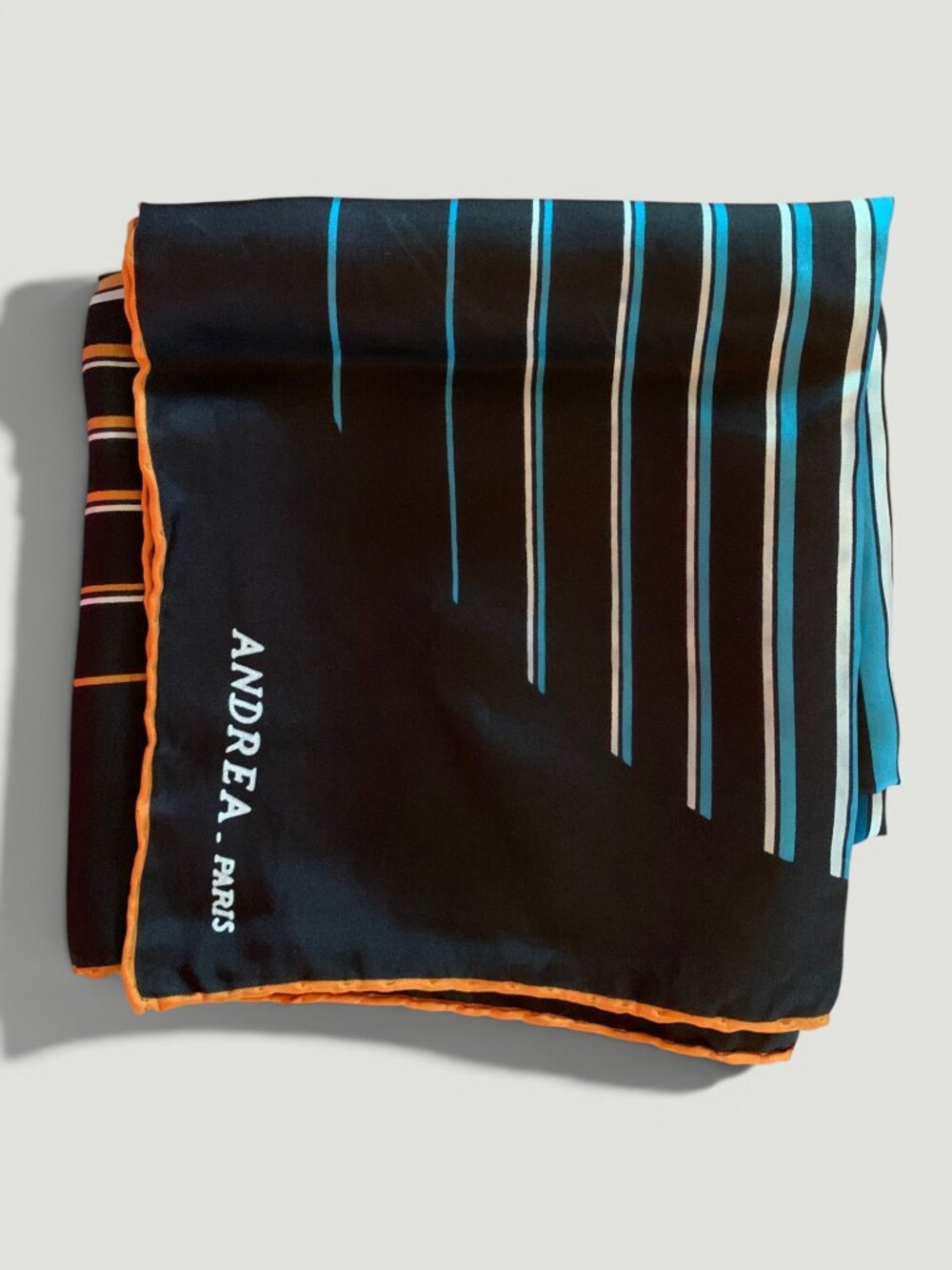 Andrea silk multi color graphic silk scarf - Picture 4 of 5